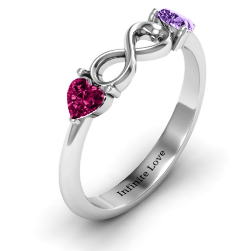 Personalised Two Hearts to Infinity Ring Personalised Two Hearts to Infinity ring