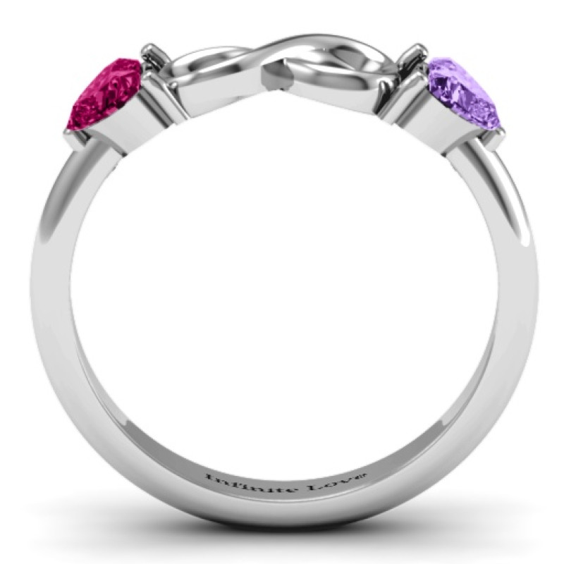 Two Hearts to Infinity Ring Detail Two Hearts to Infinity ring with infinity symbol