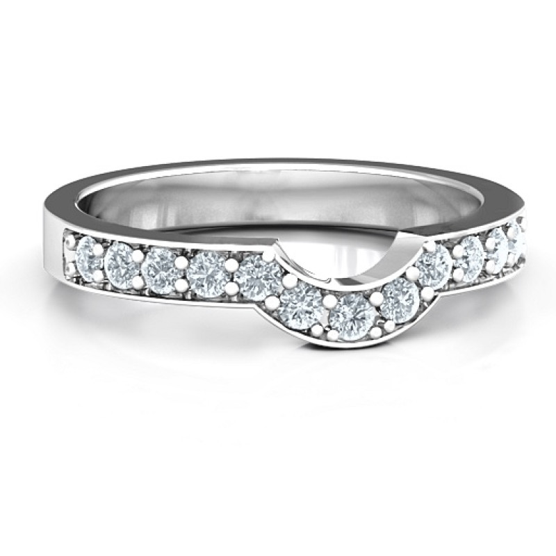 U-Shape Shadow Ring with Round Accent Stones U-shape shadow ring with a channel of round accent stones