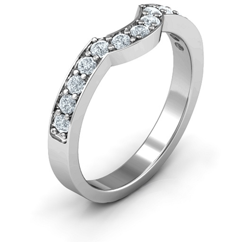 U-Shape Shadow Ring View U-shape shadow ring with round accent stones