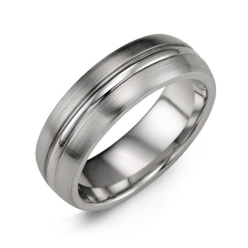 Sturdy Cobalt Ring Sturdy cobalt ring with brushed finish and polished centre band
