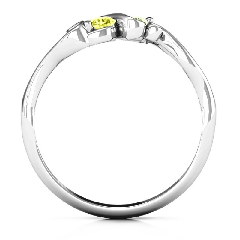 Swirl of Style Birthstone Ring with two round centre stones