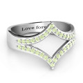 Symmetrical Sparkle Ring with geometric cut-out detail and accent stones