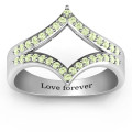 Symmetrical Sparkle Ring with geometric cut-out detail and accent stones