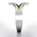 Symmetrical Sparkle Ring with geometric cut-out detail and accent stones