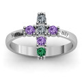 The Cross Ring The Cross Ring with a north-south cross stone setting