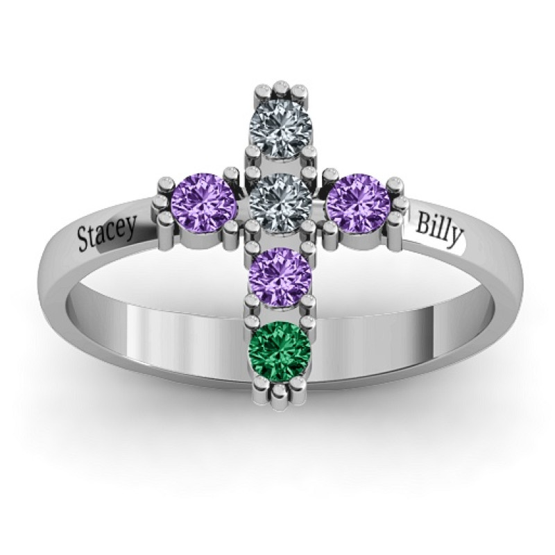 The Cross Ring The Cross Ring with a north-south cross stone setting