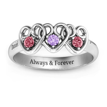 Three's Company Triple Heart Gemstone Ring Three's Company Triple Heart Gemstone Ring