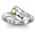 Three Stone Classic Bypass Ring Three Stone Classic Bypass Ring product view