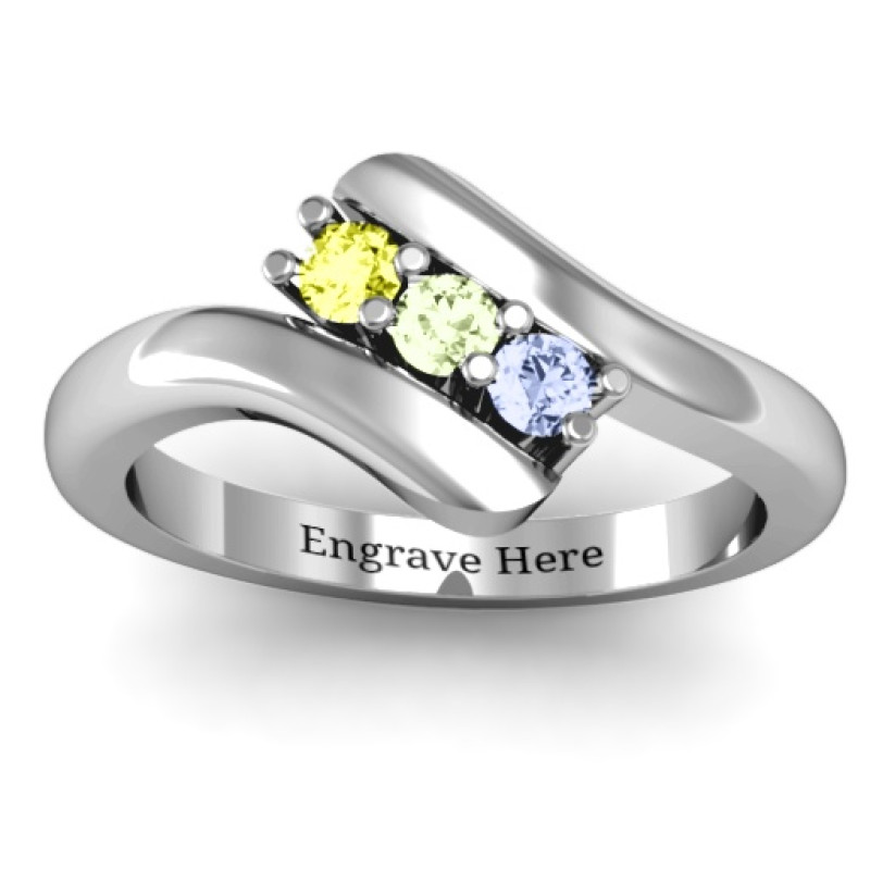 Three Stone Classic Bypass Ring Three Stone Classic Bypass Ring product view