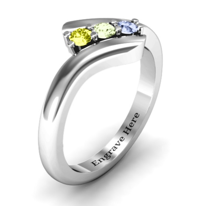 Three Stone Classic Bypass Ring Three Stone Classic Bypass Ring product view