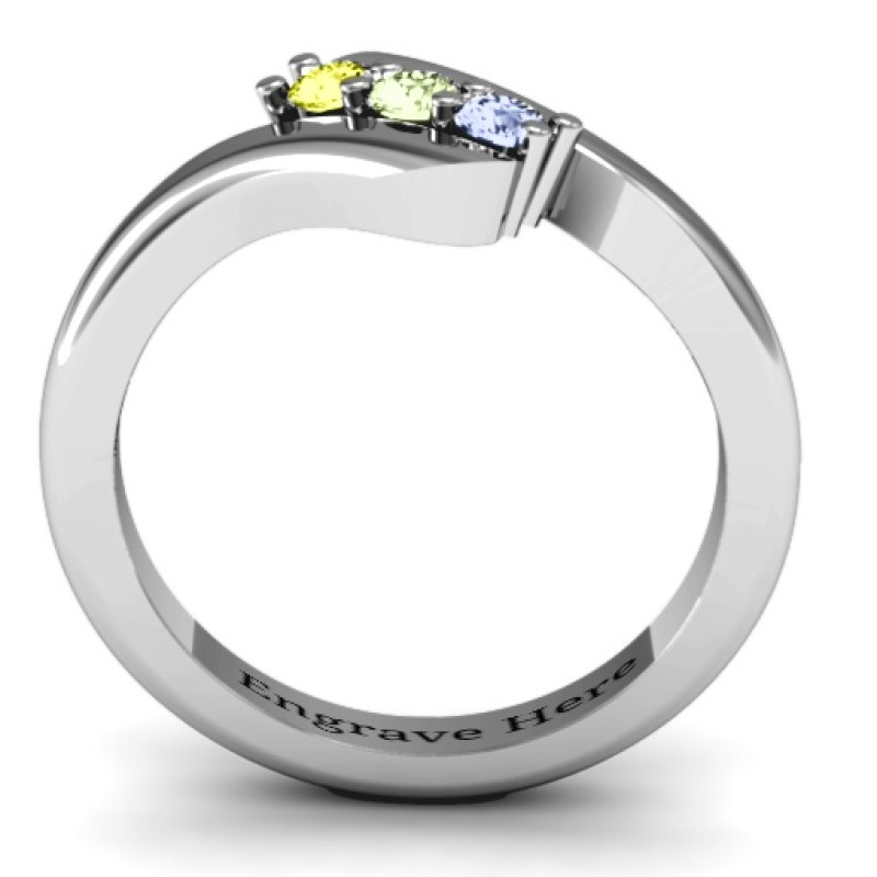 Three Stone Classic Bypass Ring Three Stone Classic Bypass Ring product view