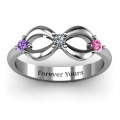 Three Stone Infinity Ring - Product View Three Stone Infinity Ring product view