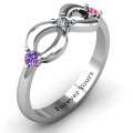Three Stone Infinity Ring - Product View Three Stone Infinity Ring product view