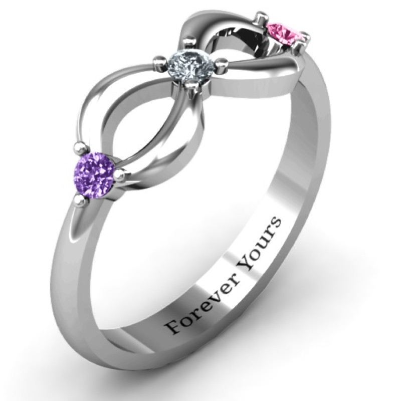 Three Stone Infinity Ring - Product View Three Stone Infinity Ring product view