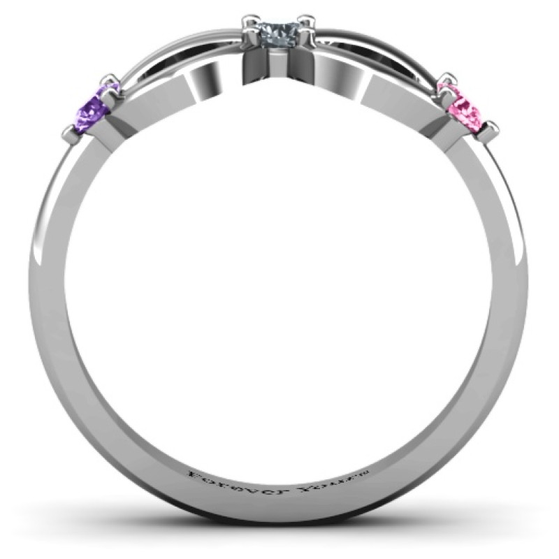 Three Stone Infinity Ring - Product View Three Stone Infinity Ring product view