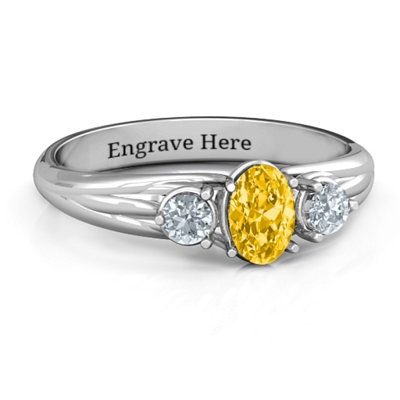 Three Stone Oval Centre Ring Three Stone Oval Centre Ring