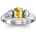 Three Stone Oval Centre Ring Three Stone Oval Centre Ring view