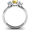 Three Stone Oval Centre Ring Side View Three Stone Oval Centre Ring side view