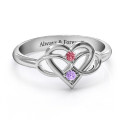 Together Forever Two-Stone Ring Together Forever Two-Stone Ring with woven infinity design
