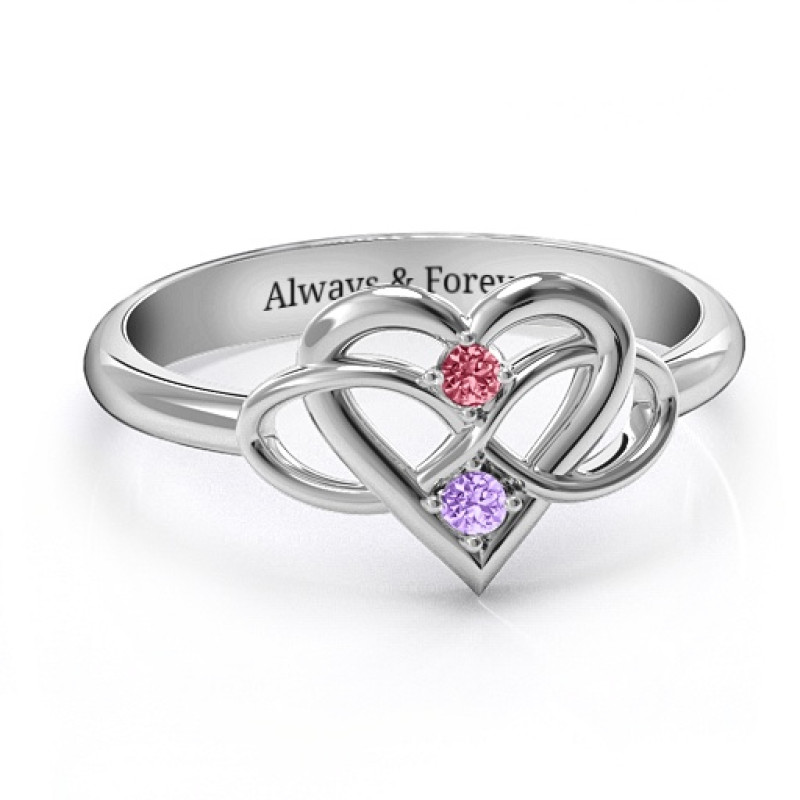 Together Forever Two-Stone Ring Together Forever Two-Stone Ring with woven infinity design