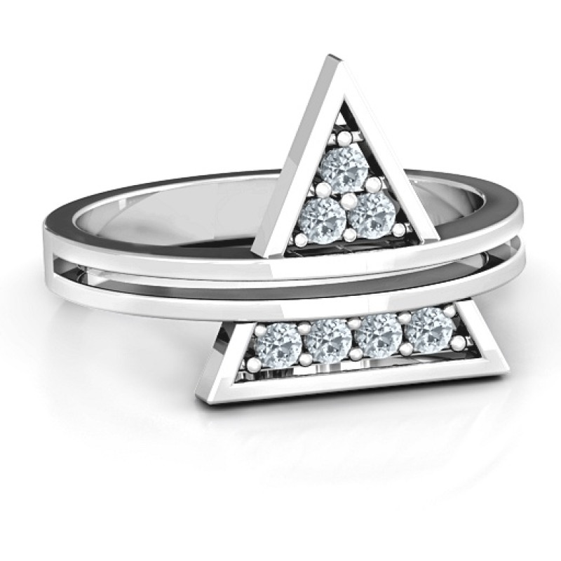 Triangle of Glam Geometric Ring Triangle of Glam geometric ring with seven round stones