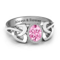 Trinity Knot Ring with Bezel-Set Oval Stone Trinity Knot ring with a bezel-set oval stone