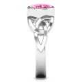 Trinity Knot Ring with Bezel-Set Oval Stone - Alternate View Trinity Knot ring with bezel-set oval stone, alternate view