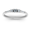 Personalised trinity birthstone ring with an accented band