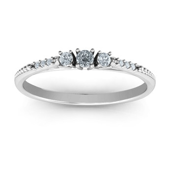 Trinity Ring on Accented Band Sterling Silver Trinity Ring on Accented Band Sterling Silver