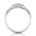 Personalised trinity birthstone ring with an accented band