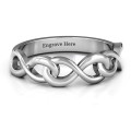 Triple Entwined Infinity Ring Triple Entwined Infinity Ring with three interlocked infinity symbols