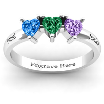 Triple Heart Stone Ring Triple Heart Stone Ring