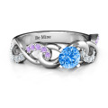 Triple Infinity with Accents Ring Triple Infinity with Accents Ring with round centre stone and infinity accents