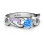 Triple Infinity with Accents Ring