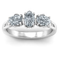 Triple Oval Stone Engagement Ring Triple oval stone engagement ring view