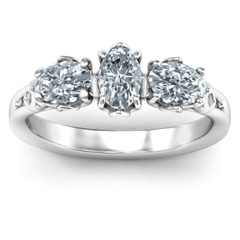 Triple Oval Stone Engagement Ring Triple Oval Stone Engagement Ring