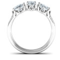 Triple Oval Stone Engagement Ring Triple oval stone engagement ring side view
