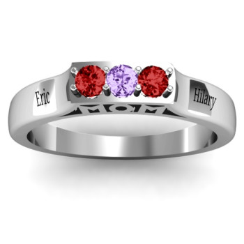 Triple Round Stone MOM Ring Triple Round Stone MOM Ring