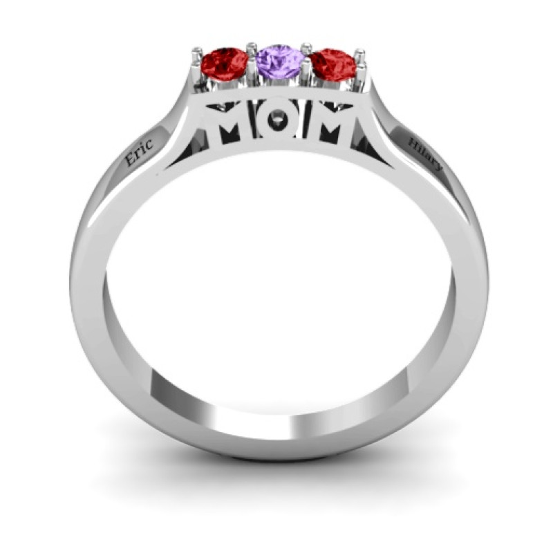 Triple Round Stone MOM Ring Triple Round Stone MOM Ring with three round stones