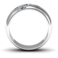Triple stone grooved men's ring alternate view