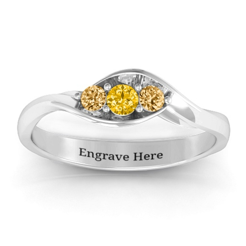 Triple Stone Swirl Ring Triple Stone Swirl Ring product view