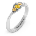 Triple Stone Swirl Ring Triple Stone Swirl Ring product view