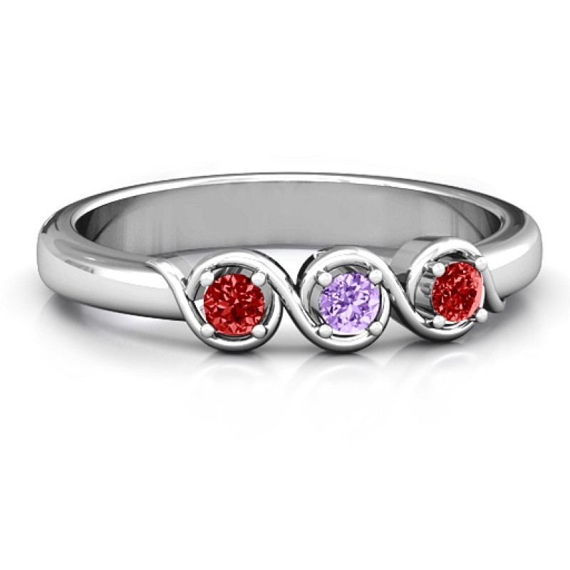 Triple Wave Ring Triple Wave Ring with three round stones