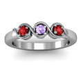 Triple Wave Ring Triple Wave Ring with three round stones
