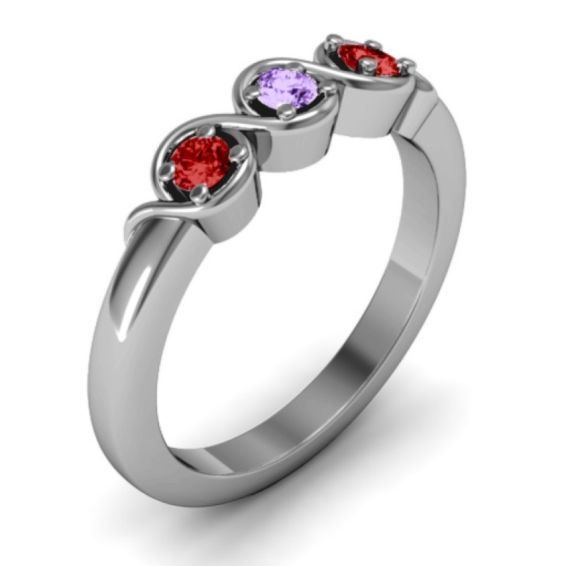 Triple Wave Ring Triple Wave Ring with three round stones