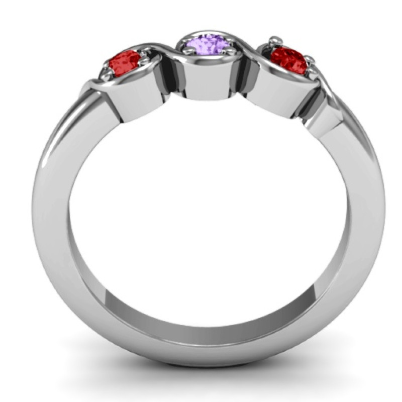 Triple Wave Ring Triple Wave Ring with three round stones