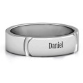 Lysander Curved Groove Men's Ring with engraving area