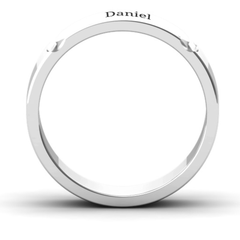 Lysander Curved Groove Men's Ring product view