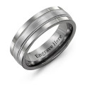 Men's Grooved Centre Tungsten Band Ring Men's grooved centre tungsten band ring with diamond solitaire